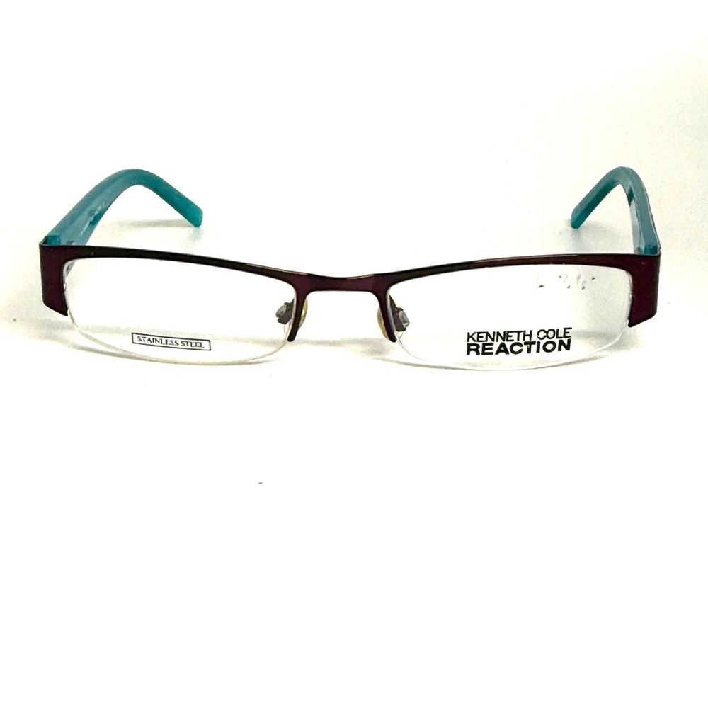 Kenneth Cole Reaction KC699 Burgundy Teal Rectangular Eyeglasses 50-18-135